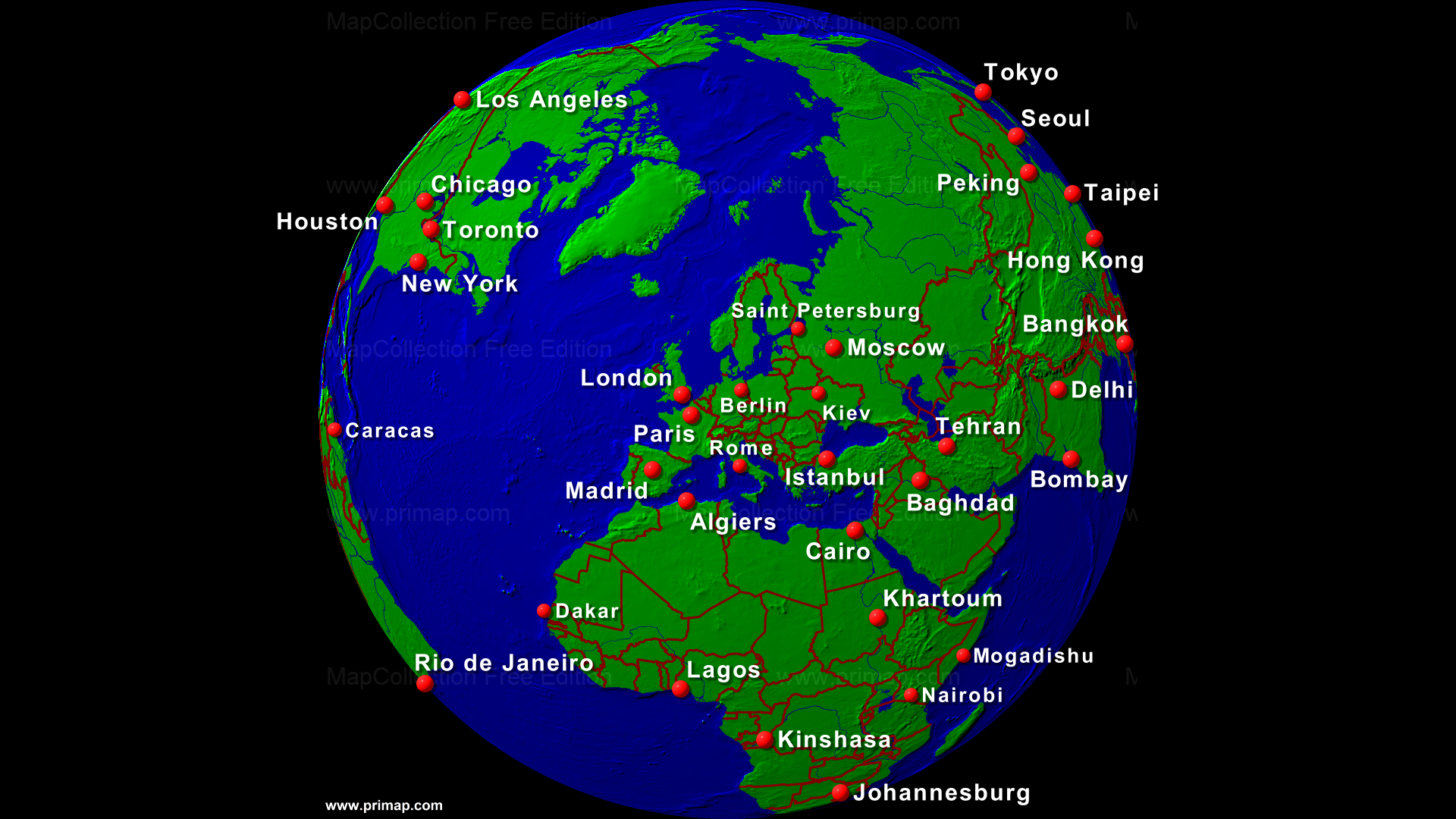 London In Globe Map Primap World Maps